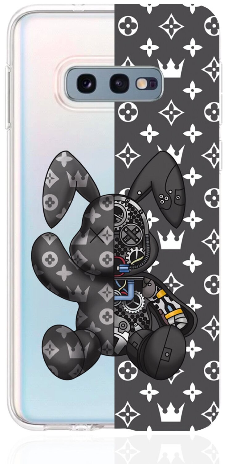 Прозрачный силиконовый чехол MustHaveCase для Samsung Galaxy S10E Bunny Серый для Самсунг Галакси С10Е Противоударный