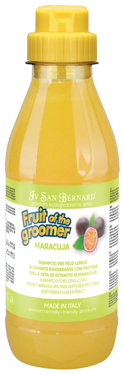 IV SAN BERNARD FRUIT OF THE GROOMER MARACUJA SHAMPOO шампунь Маракуйя с протеинами для длинношерстных собак и кошек (500 мл)