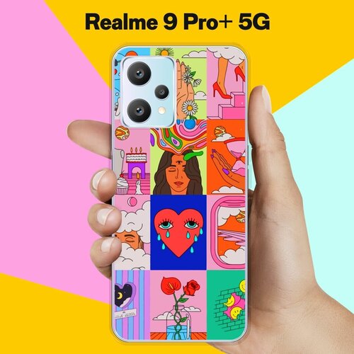 Силиконовый чехол на realme 9 Pro+ 5G Узор 5 / для Реалми 9 Про Плюс силиконовый чехол на realme 9 pro plus реалми 9 про плюс восход 5