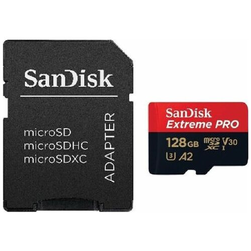 Карта памяти SanDisk Extreme PRO MicroSDXC SDSQXCY-128G-GN6MA, 128GB карта памяти sandisk sdsdxxd 128g gn4in 128 гб sdxc extreme pro uhs i u3 v30