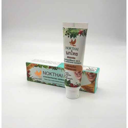 Травяная отбеливающая оригинальная зубная паста NOKTHAI Herbal Original Toothpaste 30 g.