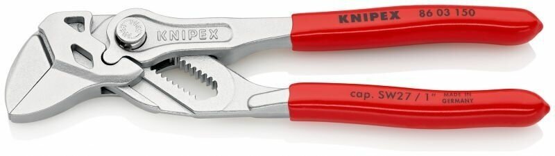 Клещи KNIPEX переставные - гаечный ключ зев 27 мм длина 150 мм хром обливные ручки KN-8603150SB