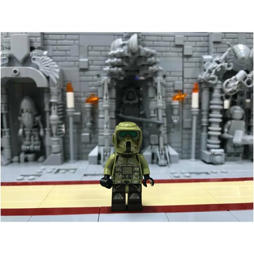 Минифигурка Лего Lego sw0518 Clone Scout Trooper, 41st Elite Corps (Phase 2) - Kashyyyk Camouflage, Scowl