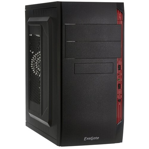 Компьютерный корпус ExeGate QA-410 600 Вт, черный компьютерный корпус exegate qa 410 450 вт черный