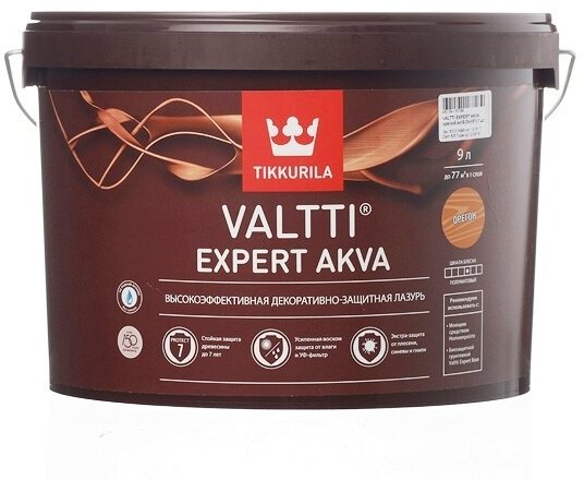 Антисептик Tikkurila Valtti Expert Akva декоративный для дерева орегон 9 л