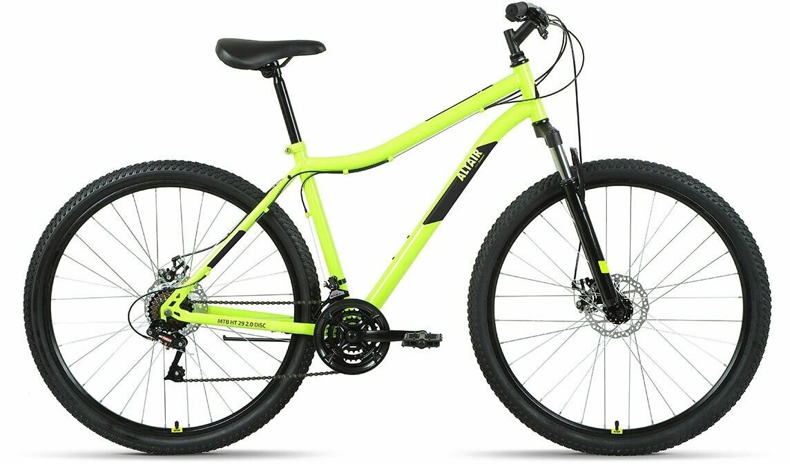 Велосипед Altair MTB HT 29 2.0 D (2022) (Велосипед ALTAIR MTB HT 29 2.0 D (29" 21 ск. рост. 21") 2022, ярко-зеленый/черный, RBK22AL29179)