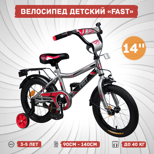 Велосипед детский Sx Bike Fast 2.0 14, серебристый