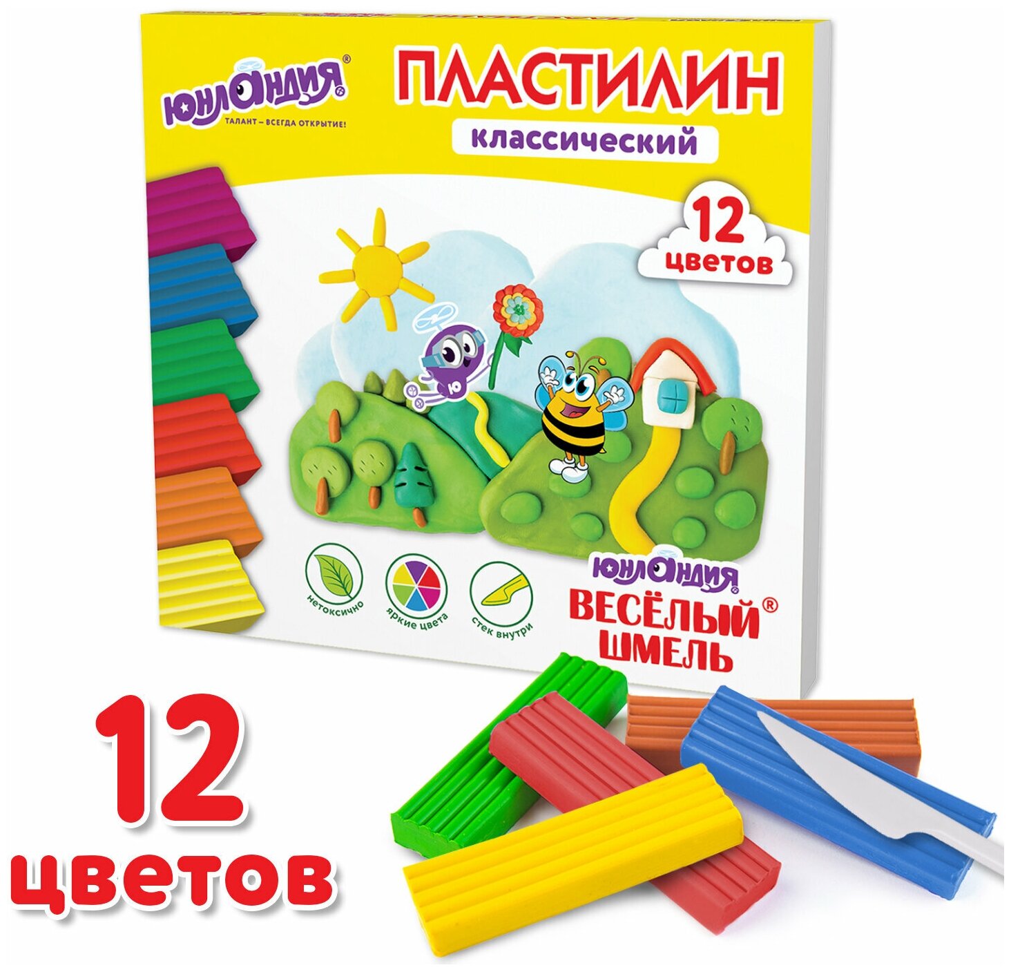Пластилин юнландия 106431, комплект 16 шт.