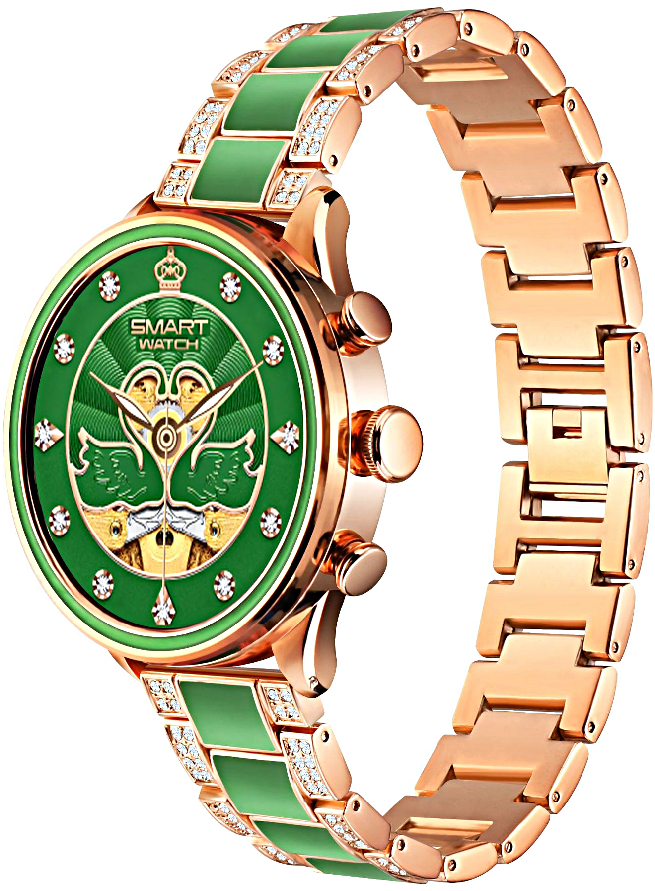 Умные часы женские Smart Watch GEN 11, Смарт-часы для женщин 2023, 2 ремешка, iOS, Android, Bluetooth, Золото/Зеленый, WinStreak