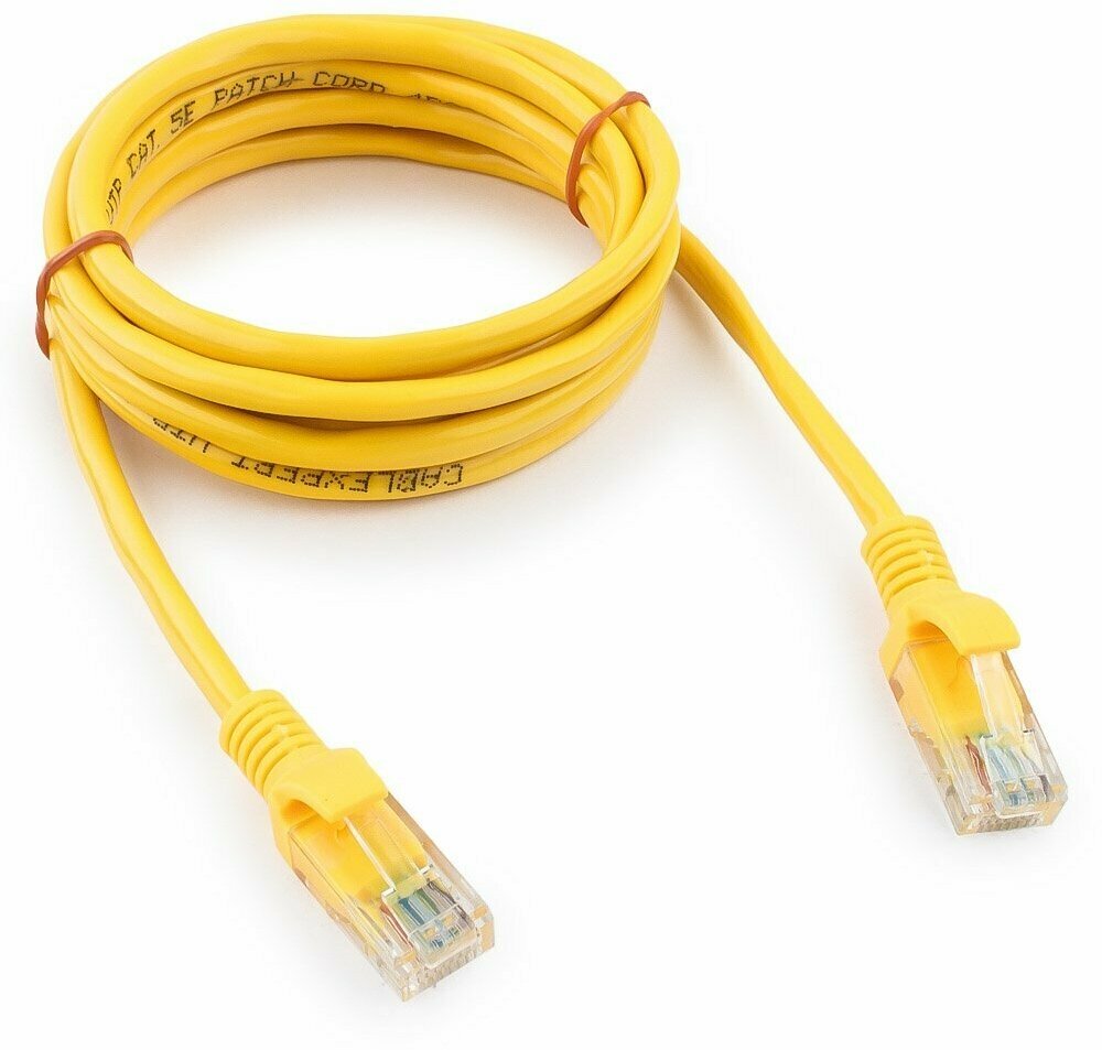 Набор из 3 штук Патч-корд UTP Cablexpert PP12-2M/Y категория 5e, 2 м, литой, многожильный, жёлтый