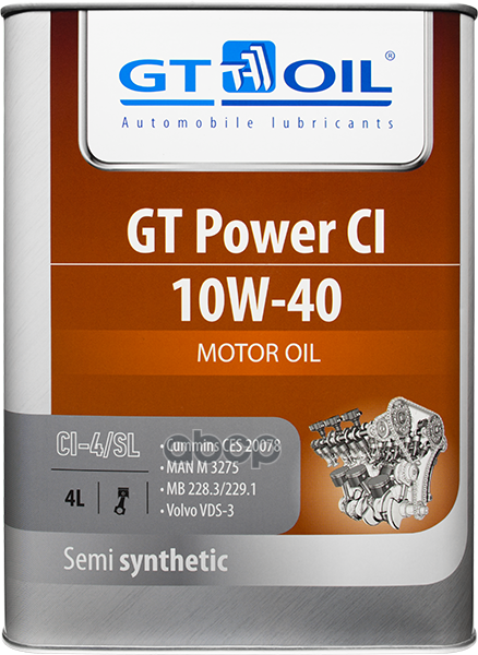 GT OIL Масло Моторное 10W40 4L Полусинтетика Gt Power Ci