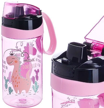 Бутылка для воды 520 мл. детская пластик розовая - фотография № 4