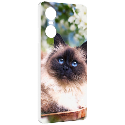 чехол mypads порода кошка бирман для iphone 14 plus 6 7 задняя панель накладка бампер Чехол MyPads порода кошка Бирман для Tecno Pop 6 Pro задняя-панель-накладка-бампер