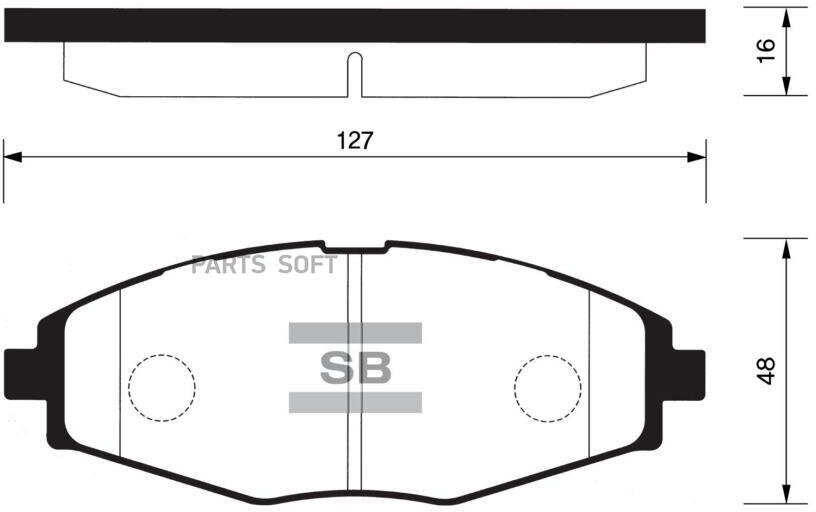 Колодки тормозные DAEWOO NEXIA/LANOS/MATIZ SOHC передние SANGSIN BRAKE / арт. SP1086 - (1 шт)