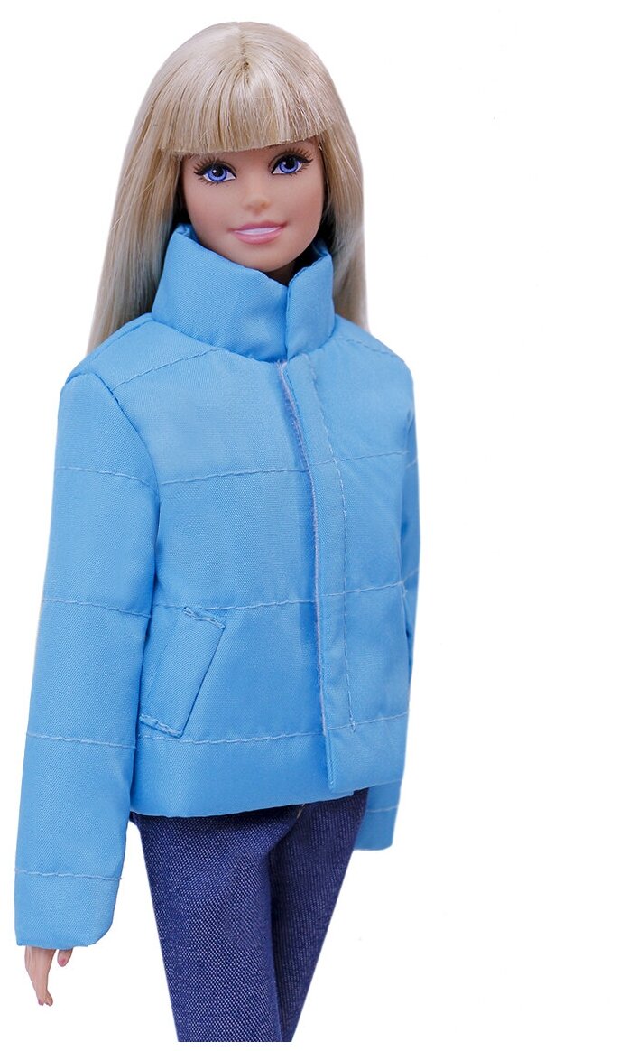Голубая куртка-пуховик для кукол 29 см. типа барби