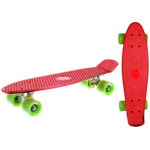 Скейтборд Oubaoloon пластик, колеса Pu, платформа 56х15 см, цвет красный