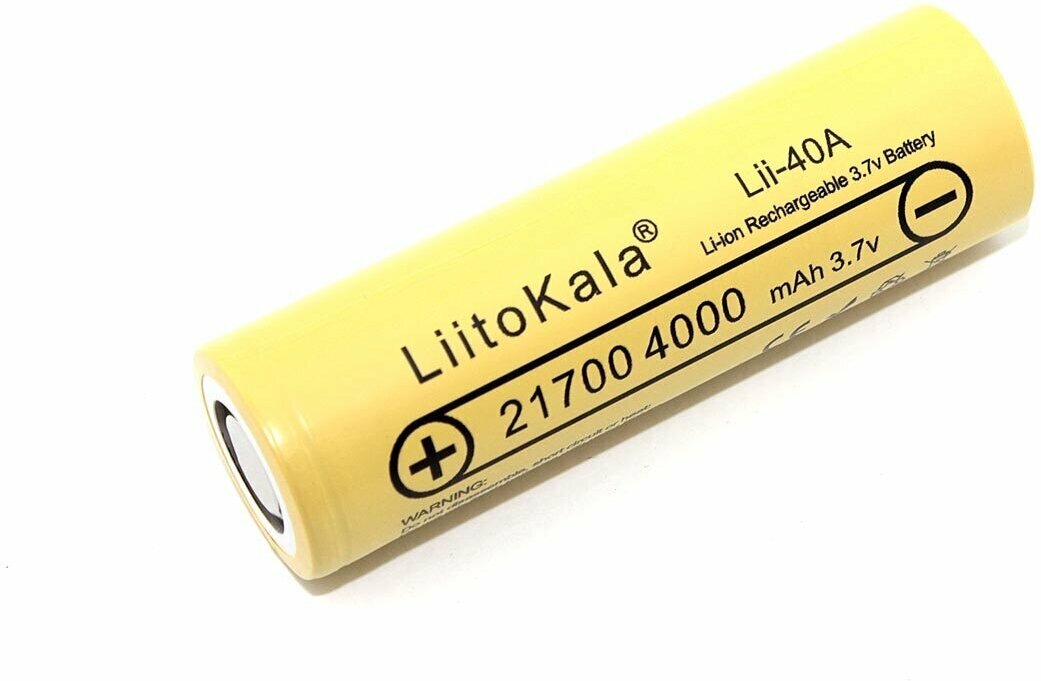 Аккумулятор LiitoKala Lii-40A 21700 4000 mAh универсальная Li-Ion батарейка литий-ионный аккумулятор