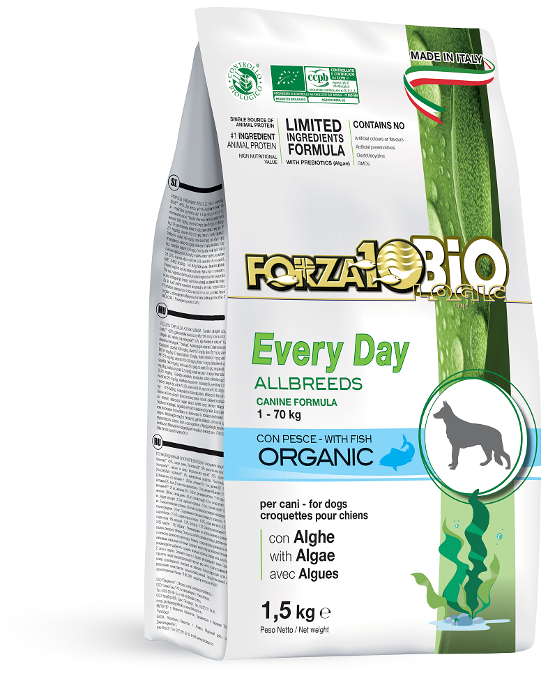 Forza10 Every Day Bio pesce alghe all breed сухой корм для взрослых собак всех пород с рыбой, маисом и водорослями - 1,5 кг