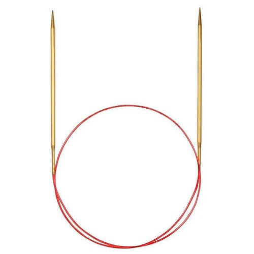Спицы ADDI круговые с удлиненным кончиком 755-7, диаметр 8 мм, длина 100 см, общая длина 100 см, золотистый/красный