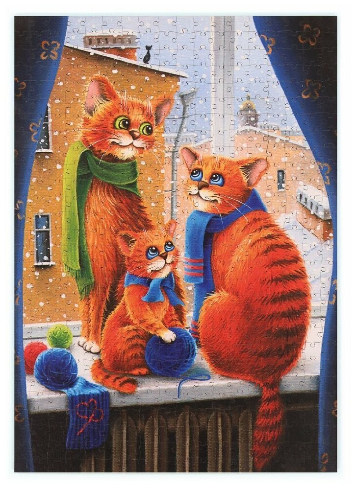 Пазлы деревянные трикотаж, 504 детали, размер 30*42 см Collaba puzzle 962254