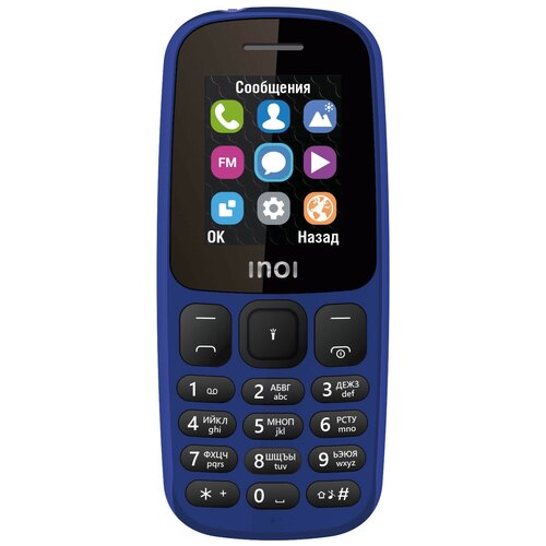 Сотовый телефон INOI 101 синий (2*SIM,1,8, 600 мАч, встр. 32Мб, micro SD до 16 Гб FM, BT)