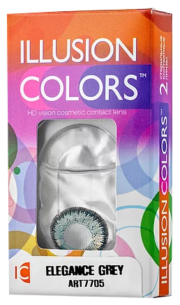 ILLUSION цветные линзы Colors Elegance (2 линзы) 8.6 0.0 Gray 2 (Серый)