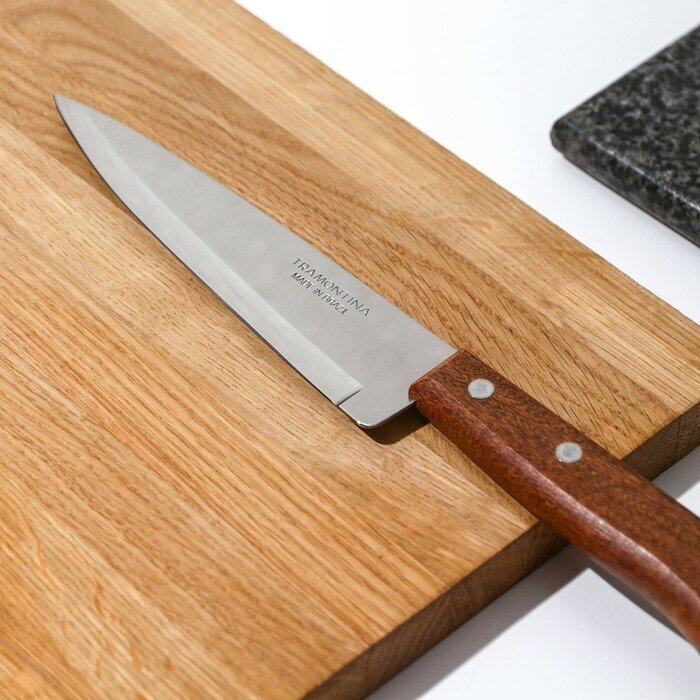 Нож кухонный Tramontina Dynamic (22902/106) стальной шеф лезв.150мм прямая заточка серебристый блист - фото №3
