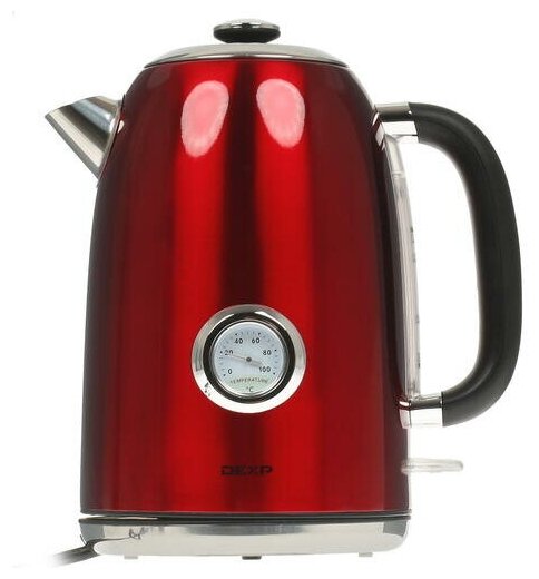 Чайник электрический Dexp FD-677, 1.7 л, 2200 Вт, скрытый нагревательный элемент, фильтр, красный - фотография № 6