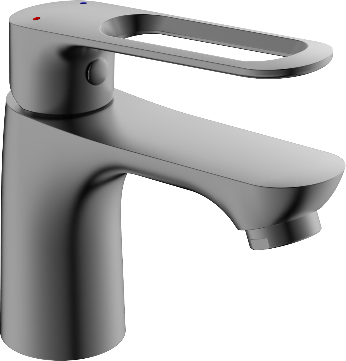 фото Смеситель на раковину Эверест B10-15319 монолитный, картридж 25 мм, брезентово-серый, крепление гайка