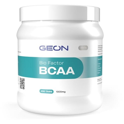 BCAA GEON Geon Аминокислотный комплекс Bio Factor BCAA, нейтральный, 450 шт. geon bcaa quattro amino 350г апельсин