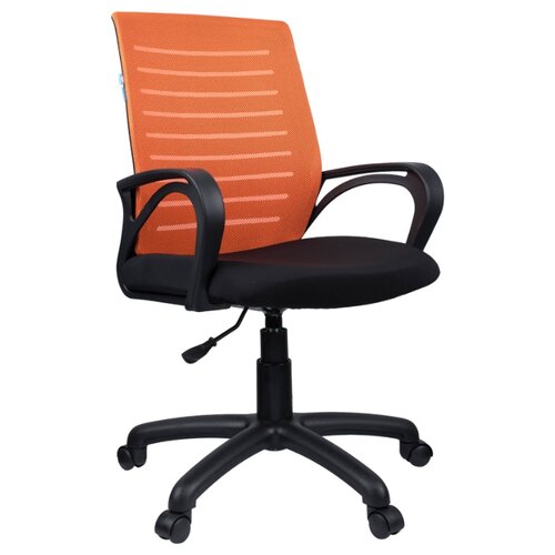 фото Компьютерное кресло helmi hl-m16 vivid офисное, обивка: текстиль, цвет: черный/оранжевый