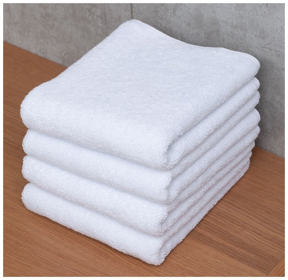 Набор махровых полотенец Sandal "люкс" 40*70 см, цвет - белый, пл. 450 гр. - 4 шт.