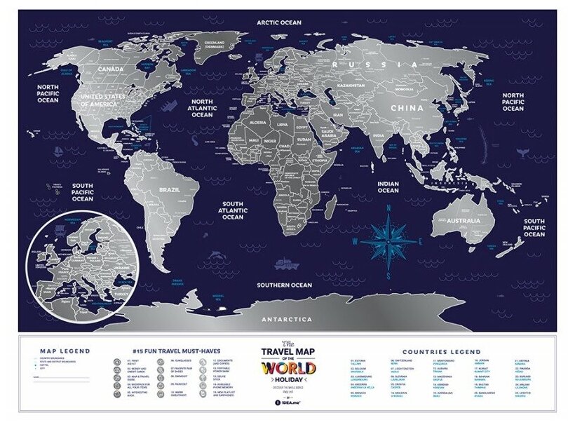 -  Travel Map "Holiday World", 60  80 