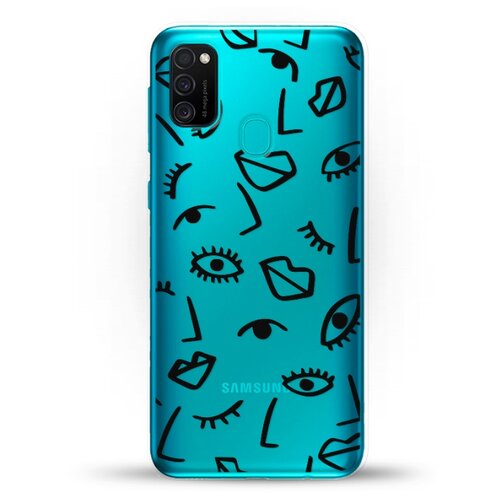 фото Силиконовый чехол глаза и губы на samsung galaxy m30s andy & paul