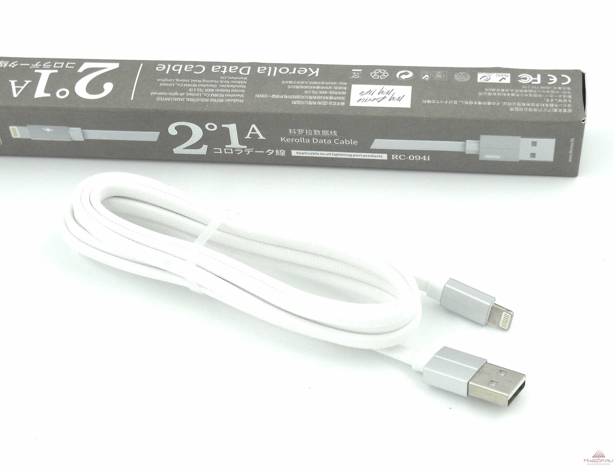 Кабель-переходник USB to Lightning Remax Kerolaa Cable RC-094i Lightning 2M (белый)