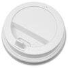Крышка для стакана 80 мм пластиковая белая с питейником (100 шт) - изображение