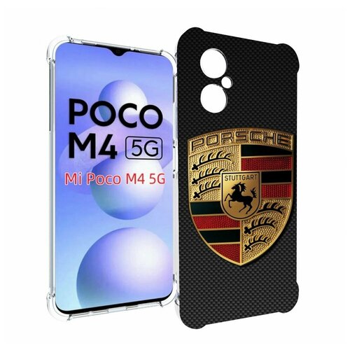 Чехол MyPads порш porsche 1 для Xiaomi Poco M4 5G задняя-панель-накладка-бампер