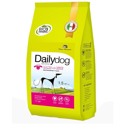 Dailydog Adult Small Breed Lamb and Rice сухой корм для собак мелких пород, с ягненком и рисом - 1,5 кг