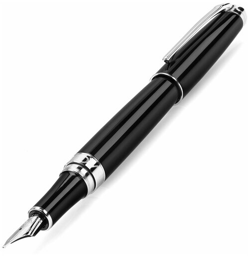 Caran d Ache Перьевая ручка Leman Black Silver Plate (CR 4799-782)