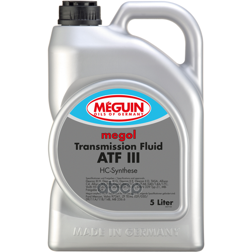 Нс-Синт. Тр. масло Д/Акпп Megol Transmission Fluid Atf Iii (5Л) Dexron Iii H Dexron Iii G Dexron Ii E; Dexron Ii D Tasa Alliso.