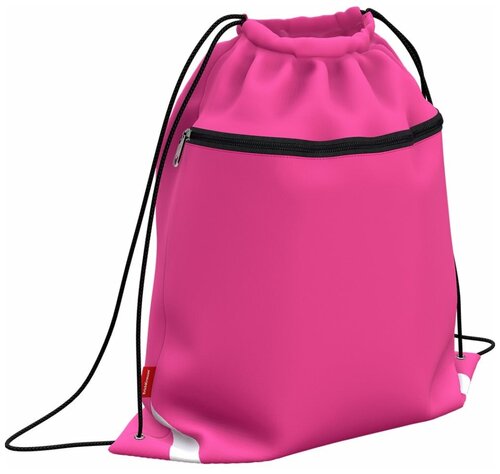 Мешок для обуви ErichKrause® с карманом на молнии 500х410мм Neon® Pink
