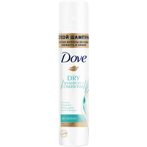 Dove сухой шампунь-кондиционер Dry Shampoo + Conditioner Без запаха, 250 г, 250 мл