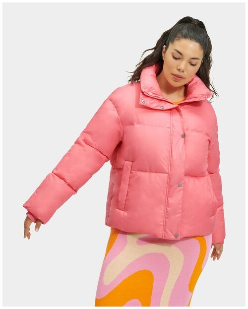 куртка  UGG зимняя, средней длины, размер 44/S, розовый