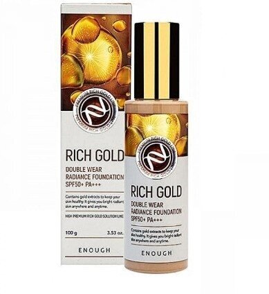 Стойкая тональная основа с эффектом сияния Enough Rich Gold Foundation #21 100 мл.