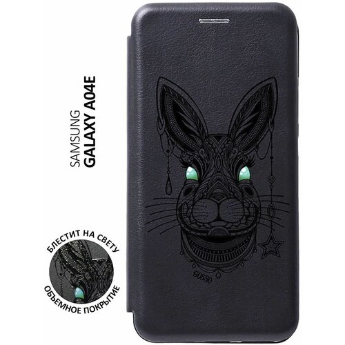 Чехол-книжка на Samsung Galaxy A04e / Самсунг А04е с 3D принтом Grand Rabbit черный чехол книжка на samsung galaxy a04e самсунг а04е с 3d принтом checkmate черный