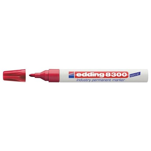 Промышленный перманентный маркер Edding E-8300 красный, круглий наконечник 1,5-3 мм {E-8300#2}