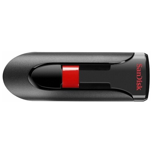 Флешка SanDisk Cruzer Glide CZ60 64 ГБ, 1 шт., черный/красный флешка sandisk cruzer glide 3 0 32gb черный