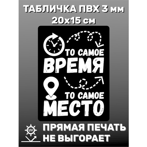 Табличка информационная То самое время 20х15 см