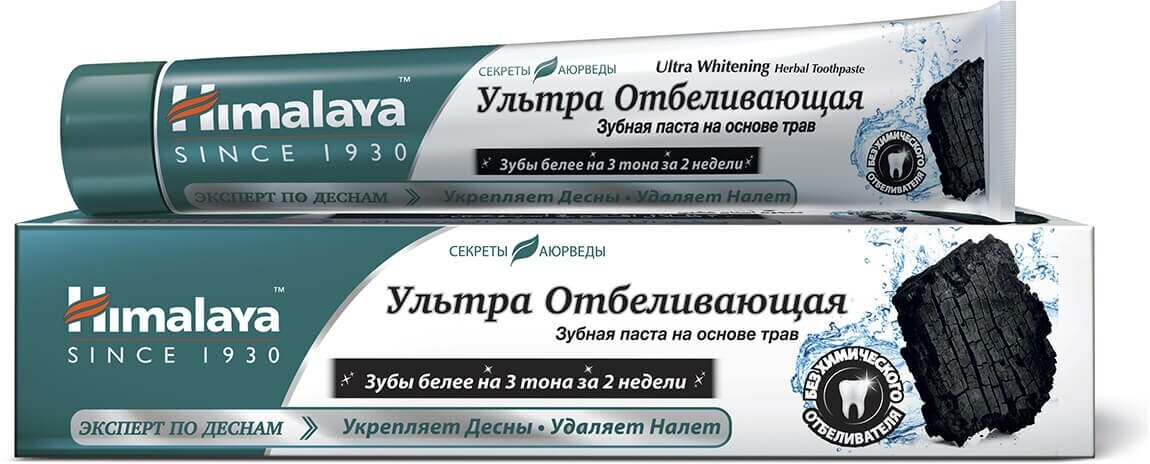 Himalaya Herbals Зубная паста Ультра Отбеливающая на основе трав, 75 мл, Himalaya Herbals