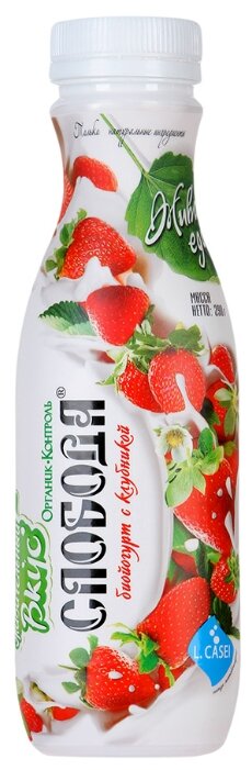 Питьевой йогурт Слобода Био с клубникой 2%, 290 г